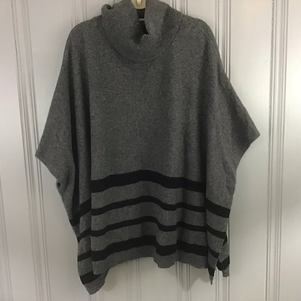 Tahari Wool/ Yak Hair Turtle Neck Poncho